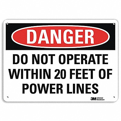 LYLE U31343RA14X10 Danger Sign 10 in x 14 in Aluminum