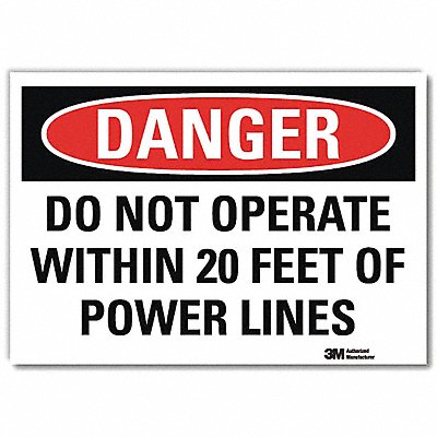 LYLE U31343RD10X7 Danger Sign 7 in x 10 in Reflective Sheeting