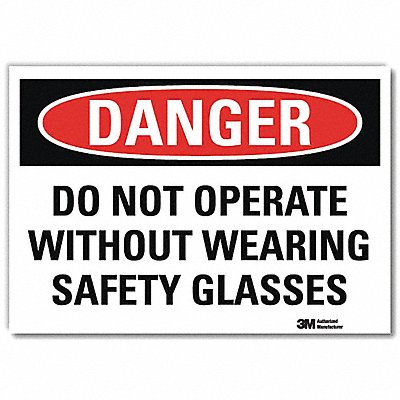 LYLE U31350RD7X5 Danger Sign 5 in x 7 in Reflective Sheeting