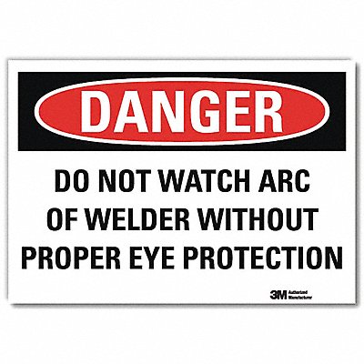 LYLE U31377RD7X5 Danger Sign 5 in x 7 in Reflective Sheeting