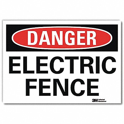 LYLE U31393RD10X7 Danger Sign 7 in x 10 in Reflective Sheeting