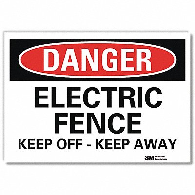 LYLE U31394RD10X7 Danger Sign 7 in x 10 in Reflective Sheeting