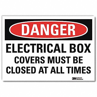 LYLE U31400RD10X7 Danger Sign 7 in x 10 in Reflective Sheeting