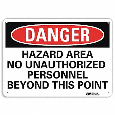 LYLE U31562NA10x7 Danger Sign 7 in x 10 in Aluminum