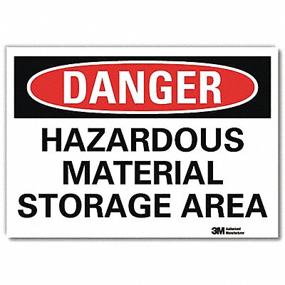 LYLE U31572RD7X5 Danger Sign 5 in x 7 in Reflective Sheeting