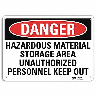 LYLE U31573NA10x7 Danger Sign 7 in x 10 in Aluminum