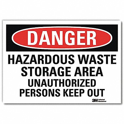 LYLE U31582RD7X5 Danger Sign 5 in x 7 in Reflective Sheeting