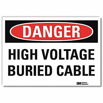 LYLE U31611RD10X7 Danger Sign 7 in x 10 in Reflective Sheeting