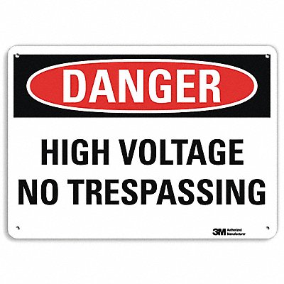 LYLE U31629NA10x7 Danger Sign 7 in x 10 in Aluminum