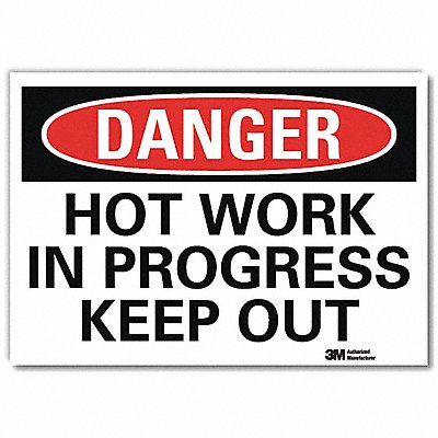 LYLE U31663RD10X7 Danger Sign 7 in x 10 in Reflective Sheeting