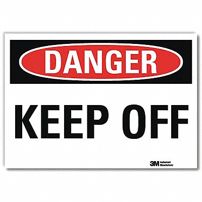 LYLE U31715RD7X5 Danger Sign 5 in x 7 in Reflective Sheeting