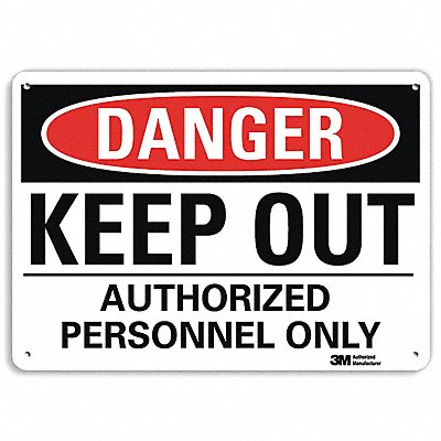 LYLE U31721RA14X10 Danger Sign 10 in x 14 in Aluminum