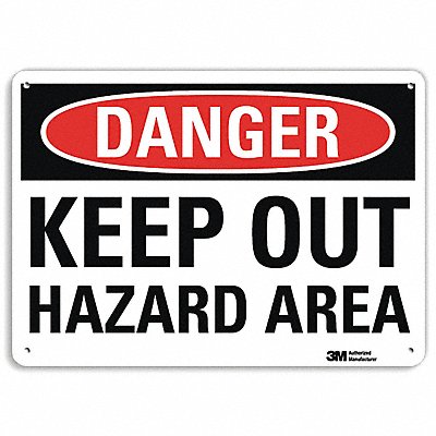LYLE U31724NP10X7 Danger Sign 7 in x 10 in Plastic