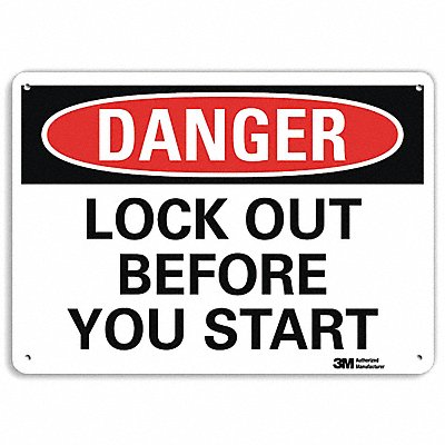 LYLE U31761NA10x7 Danger Sign 7 in x 10 in Aluminum