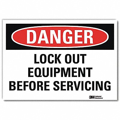 LYLE U31764RD10X7 Danger Sign 7 in x 10 in Reflective Sheeting