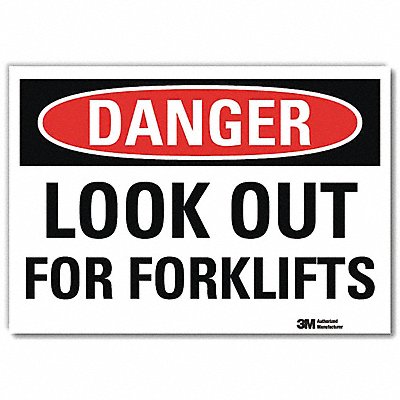 LYLE U31774RD10X7 Danger Sign 7 in x 10 in Reflective Sheeting