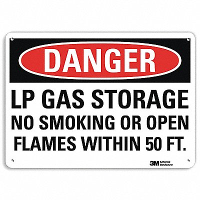 LYLE U31782RA10X7 Danger No Smoking Sign 7 in x 10 in Alum