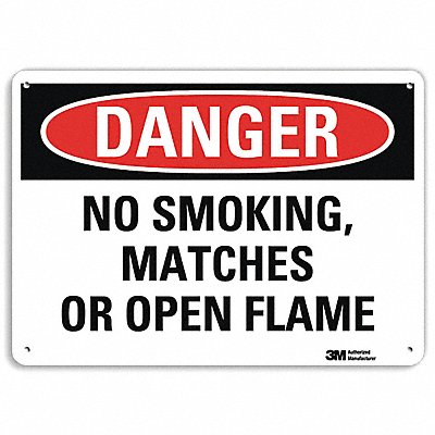 LYLE U31865RA10X7 Danger No Smoking Sign 7 in x 10 in Alum
