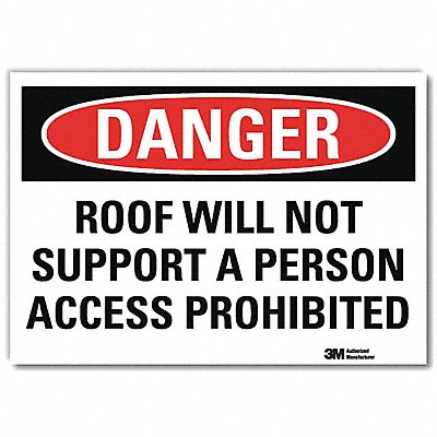 LYLE U31961RD14X10 Danger Sign 10 in x 14 in Reflective Sheeting