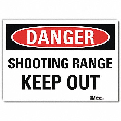LYLE U31978RD10X7 Danger Sign 7 in x 10 in Reflective Sheeting