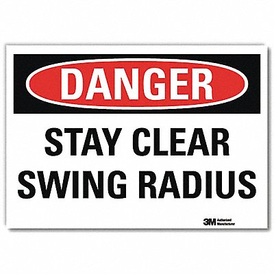 LYLE U31994RD14X10 Danger Sign 10 in x 14 in Reflective Sheeting