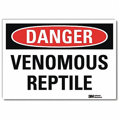 LYLE U32038RD7X5 Danger Sign 5 in x 7 in Reflective Sheeting
