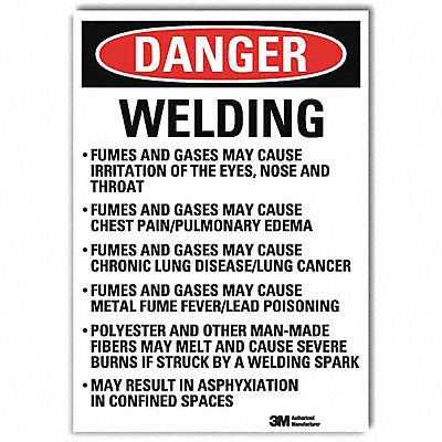 LYLE U32075RD10X14 Danger Sign 14 in x 10 in Reflective Sheeting