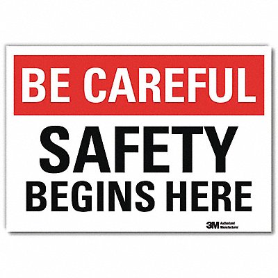 LYLE U71027RD10X7 Safety Decal 7 in x 10 in Reflective Sheeting