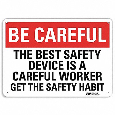LYLE U71041NA10x7 Be Careful Sign 7 in x 10 in Aluminum