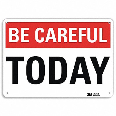 LYLE U71049NA10x7 Be Careful Sign 7 in x 10 in Aluminum