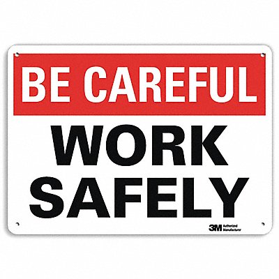 LYLE U71058NA10x7 Be Careful Sign 7 in x 10 in Aluminum