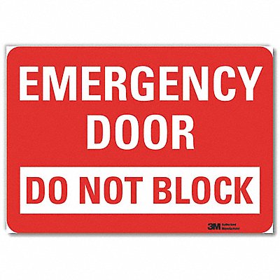 LYLE U71069RD7X5 Emergency Sign 5x7in Reflective Sheeting