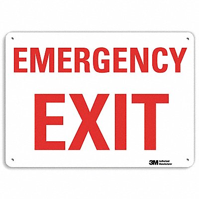 LYLE U71074RA14X10 Emergency Sign 10 in x 14 in Aluminum