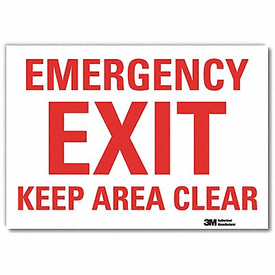 LYLE U71080RD14X10 Emrgncy Sign 10x14in Reflective Sheeting