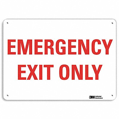 LYLE U71081NA14x10 Emergency Sign 10 in x 14 in Aluminum