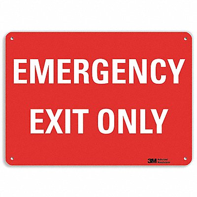 LYLE U71083NA10x7 Emergency Sign 7 in x 10 in Aluminum