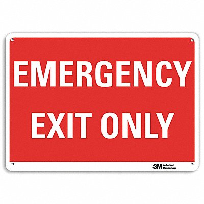 LYLE U71084RA10X7 Emergency Sign 7 in x 10 in Aluminum
