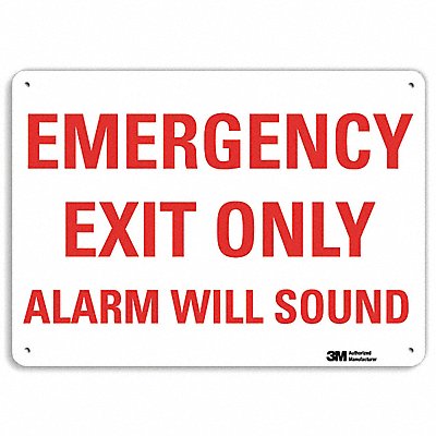 LYLE U71085RA14X10 Emergency Sign 10 in x 14 in Aluminum