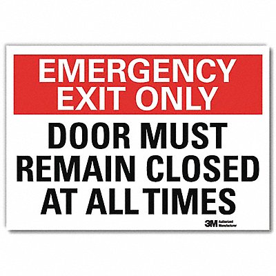 LYLE U71087RD7X5 Emergency Sign 5x7in Reflective Sheeting