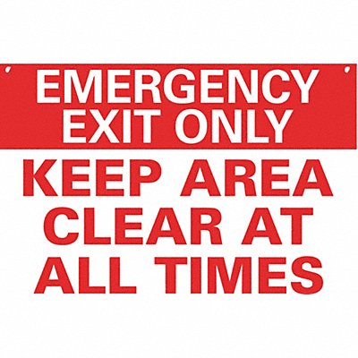 LYLE U71088RA14X10 Emergency Sign 10 in x 14 in Aluminum