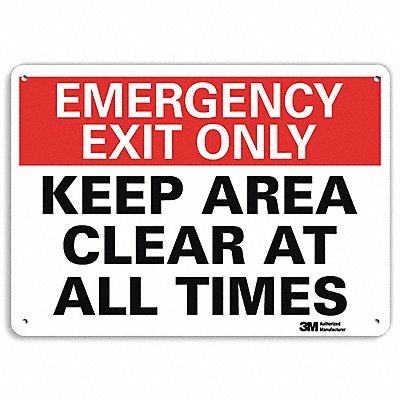 LYLE U71088NA10x7 Emergency Sign 7 in x 10 in Aluminum