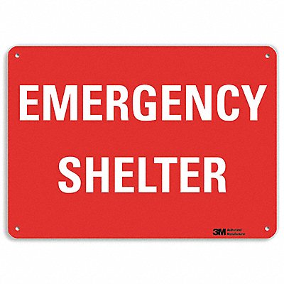 LYLE U71120NA14x10 Emergency Sign 10 in x 14 in Aluminum