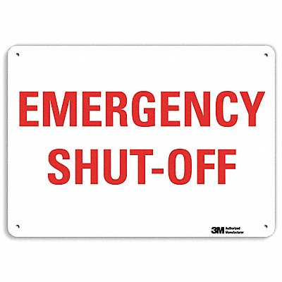 LYLE U71140NA14x10 Emergency Sign 10 in x 14 in Aluminum