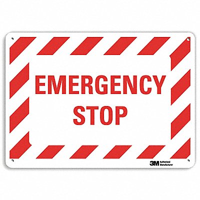 LYLE U71154NA14x10 Emergency Sign 10 in x 14 in Aluminum
