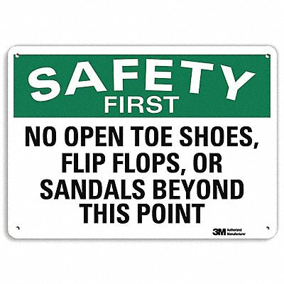 LYLE U71221NA14x10 Safety First Sign 10 in x 14 in Aluminum