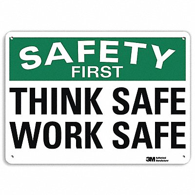 LYLE U71255RA10X7 Safety Sign 7 in x 10 in Aluminum