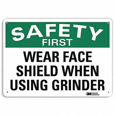 LYLE U71268NA10x7 Safety First Sign 7 in x 10 in Aluminum