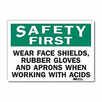 LYLE U71271RD14X10 Safety Sign 10 in x 14 in Reflective Sheeting