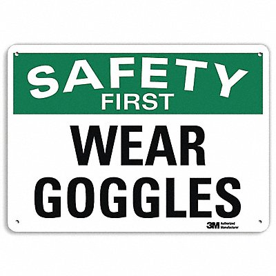 LYLE U71272RA10X7 Safety Sign 7 in x 10 in Aluminum