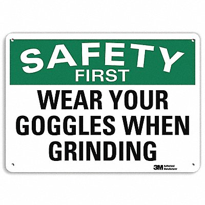 LYLE U71274NA10x7 Safety First Sign 7 in x 10 in Aluminum
